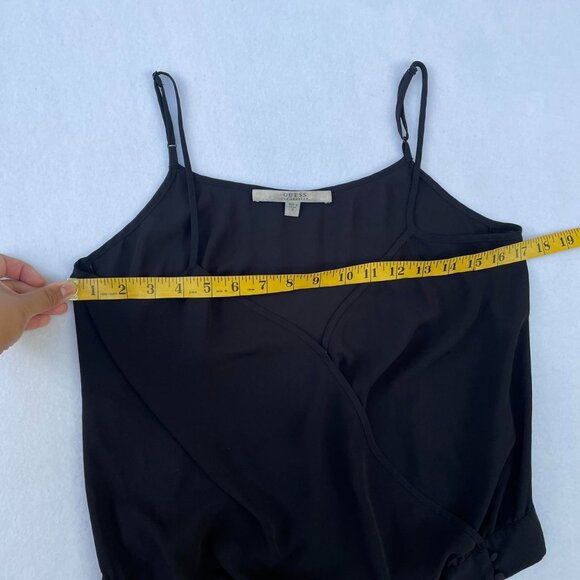 GUESS Los Angeles Women's Black Sheer V-neck Wrap Top Blouse Size S y2k Fall - Picture 4 of 5